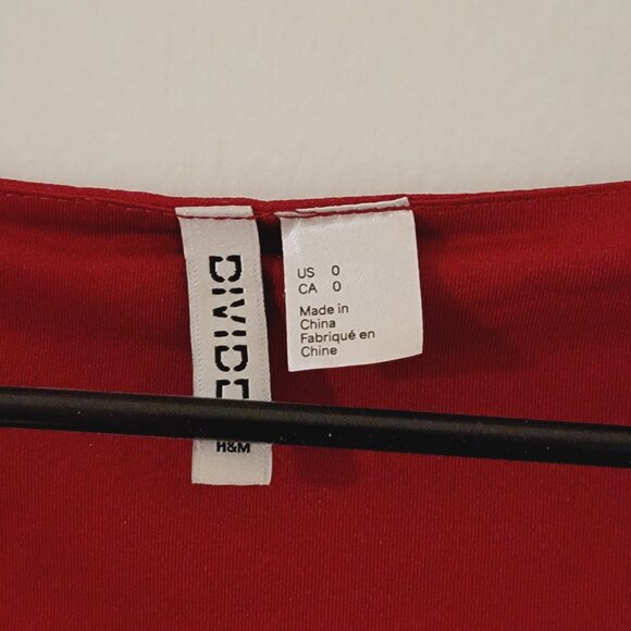 Deep Red Long Sleeved Chiffon Cropped Blouse, NEW, Size XS/Small - Picture 4 of 4